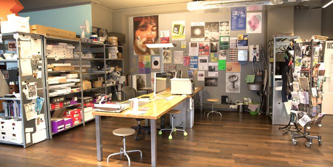 Office with table in the Culture Office St. Gallen