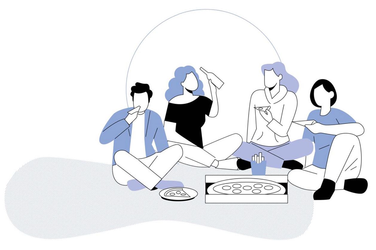 Illustrazione: Persone a un picnic